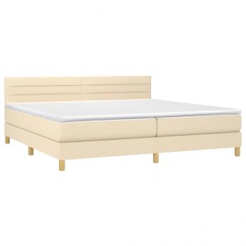 Boxspringbett mit Matratze Creme 200x200 cm Stoff