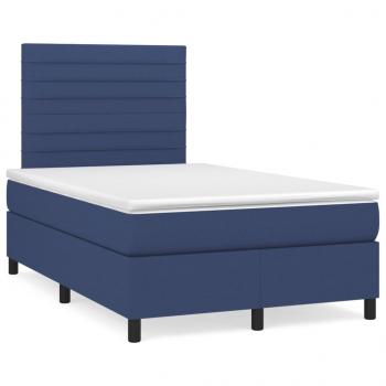 Boxspringbett mit Matratze Blau 120x200 cm Stoff