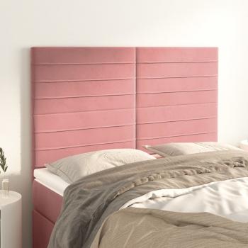 ARDEBO.de - Kopfteile 4 Stk. Rosa 72x5x78/88 cm Samt