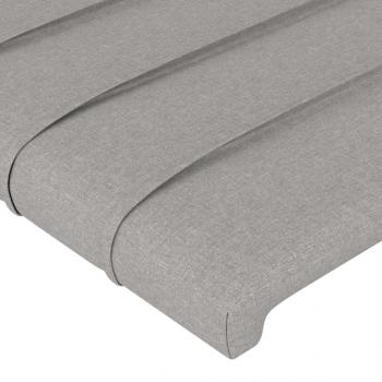 Kopfteil mit Ohren Hellgrau 103x23x118/128 cm Stoff