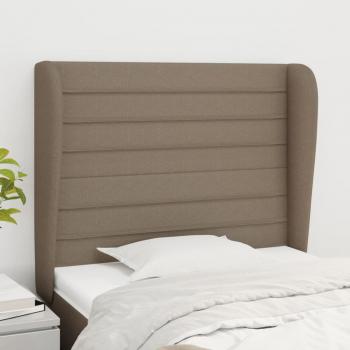 ARDEBO.de - Kopfteil mit Ohren Taupe 103x23x118/128 cm Stoff