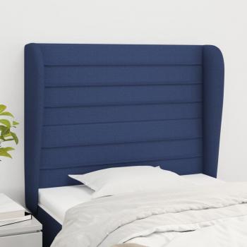 ARDEBO.de - Kopfteil mit Ohren Blau 103x23x118/128 cm Stoff