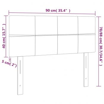 LED Kopfteil Hellgrau 90x5x78/88 cm Stoff