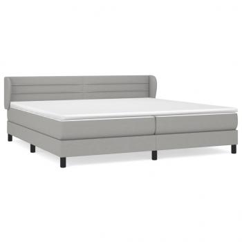 Boxspringbett mit Matratze Hellgrau 200x200 cm Stoff