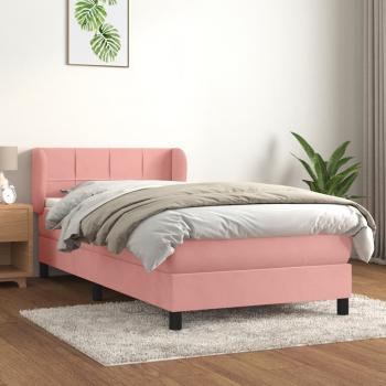 ARDEBO.de - Boxspringbett mit Matratze Rosa 90x190 cm Samt