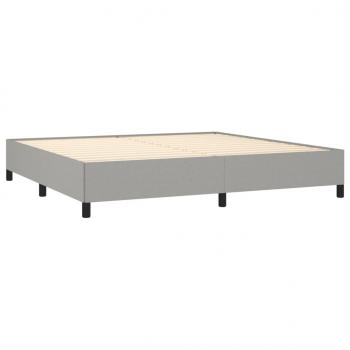 Boxspringbett mit Matratze Hellgrau 200x200 cm Stoff