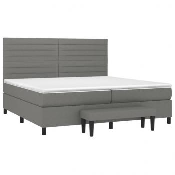 Boxspringbett mit Matratze Dunkelgrau 200x200 cm Stoff