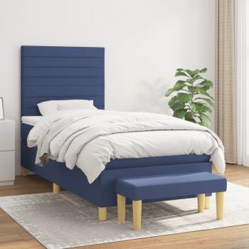 ARDEBO.de - Boxspringbett mit Matratze Blau 90x190 cm Stoff