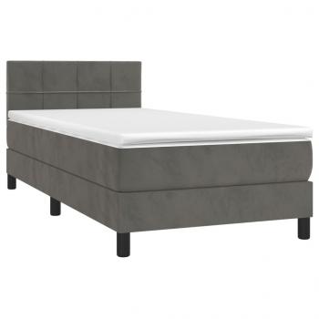 Boxspringbett mit Matratze Dunkelgrau 90x190 cm Samt