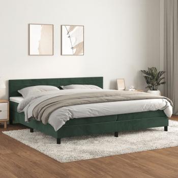 ARDEBO.de - Boxspringbett mit Matratze Dunkelgrün 200x200 cm Samt