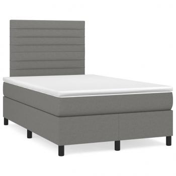 Boxspringbett mit Matratze Dunkelgrau 120x200 cm Stoff