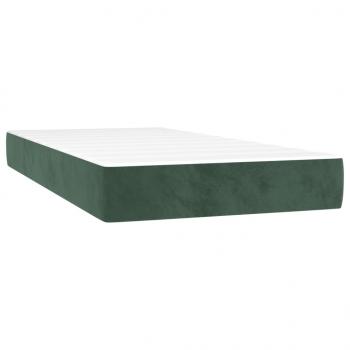 Boxspringbett mit Matratze Dunkelgrün 90x190 cm Samt