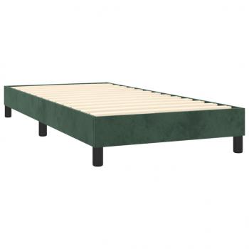 Boxspringbett mit Matratze Dunkelgrün 90x190 cm Samt