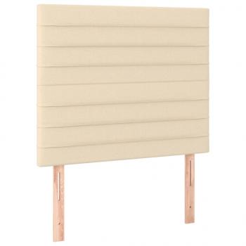 Kopfteile 2 Stk. Creme 100x5x78/88 cm Stoff