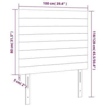 Kopfteile 2 Stk. Dunkelgrau 100x5x78/88 cm Samt