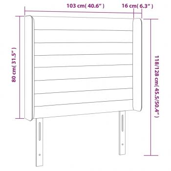 LED Kopfteil Dunkelblau 103x16x118/128 cm Samt