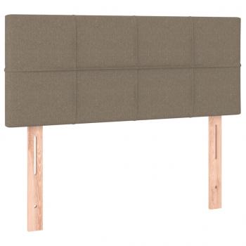 Boxspringbett mit Matratze & LED Taupe 90x200 cm Stoff