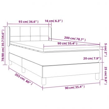 Boxspringbett mit Matratze Dunkelgrün 90x200 cm Samt