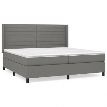 Boxspringbett mit Matratze Dunkelgrau 200x200 cm Stoff