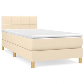 Boxspringbett mit Matratze Creme 90x190 cm Stoff