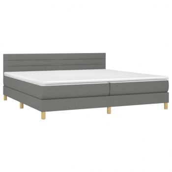 Boxspringbett mit Matratze Dunkelgrau 200x200 cm Stoff