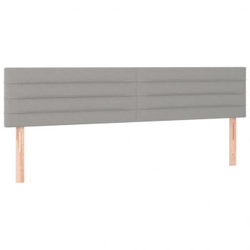 Kopfteile 2 Stk. Hellgrau 100x5x78/88 cm Stoff