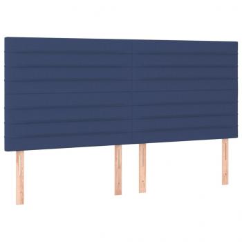 Kopfteile 4 Stk. Blau 100x5x78/88 cm Stoff