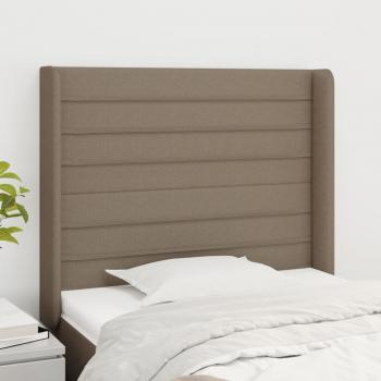 ARDEBO.de - Kopfteil mit Ohren Taupe 103x16x118/128 cm Stoff