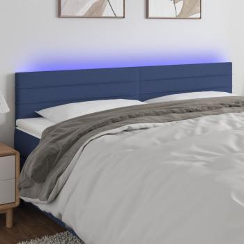 ARDEBO.de - LED Kopfteil Blau 180x5x78/88 cm Stoff