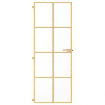 Innentür Schlank Golden 76x201,5 cm Hartglas und Aluminium