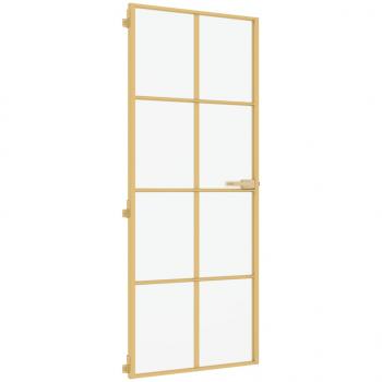 Innentür Schlank Golden 93x201,5 cm Hartglas und Aluminium