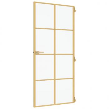 Innentür Schlank Golden 93x201,5 cm Hartglas und Aluminium