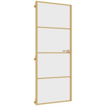 Innentür Schlank Golden 83x201,5 cm Hartglas und Aluminium