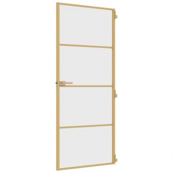 Innentür Schlank Golden 83x201,5 cm Hartglas und Aluminium