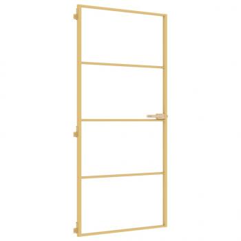 Innentür Schlank Golden 93x201,5 cm Hartglas und Aluminium