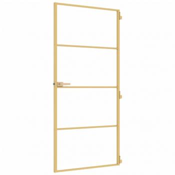 Innentür Schlank Golden 93x201,5 cm Hartglas und Aluminium