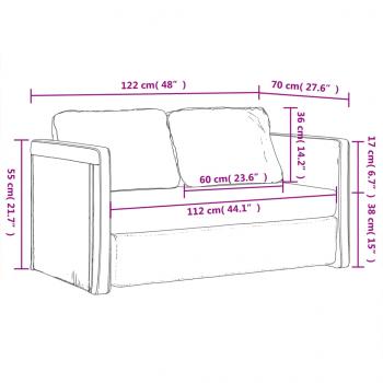 Bodensofa mit Schlaffunktion Hellgrau 122x204x55 cm Samt