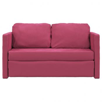 Bodensofa mit Schlaffunktion Weinrot 122x204x55 cm Samt