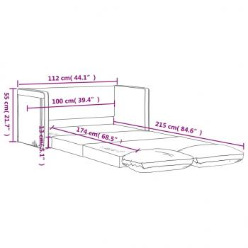 Bodensofa mit Schlaffunktion Creme 112x174x55 cm Kunstleder