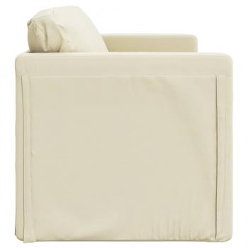 Bodensofa mit Schlaffunktion Creme 112x174x55 cm Kunstleder