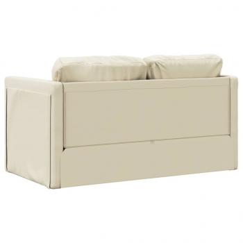 Bodensofa mit Schlaffunktion Creme 112x174x55 cm Kunstleder