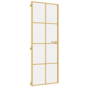 Innentür Schlank Golden 76x201,5 cm Hartglas und Aluminium