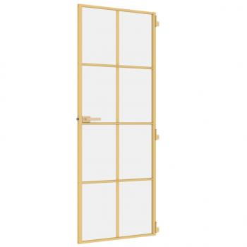 Innentür Schlank Golden 76x201,5 cm Hartglas und Aluminium