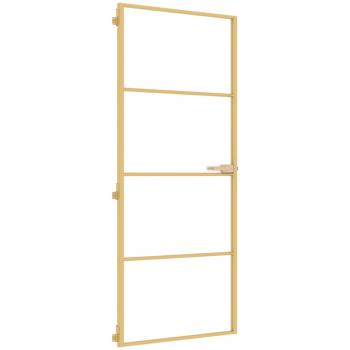 Innentür Schlank Golden 83x201,5 cm Hartglas und Aluminium