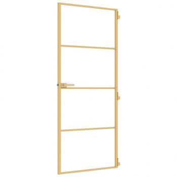 Innentür Schlank Golden 83x201,5 cm Hartglas und Aluminium