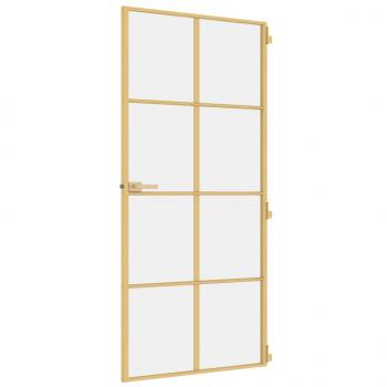 Innentür Schlank Golden 93x201,5 cm Hartglas und Aluminium