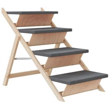 Hundetreppe Grau 105x47 cm Massivholz Tanne