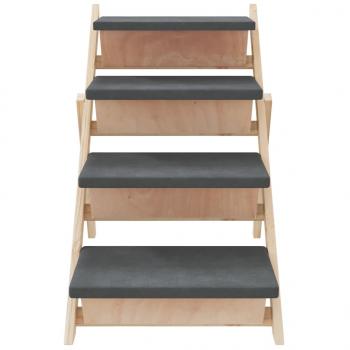 Hundetreppe Grau 105x47 cm Massivholz Tanne