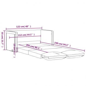 Bodensofa mit Schlaffunktion Dunkelgrau 122x204x55 cm Samt