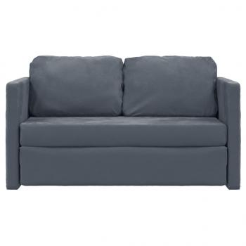 Bodensofa mit Schlaffunktion Dunkelgrau 122x204x55 cm Samt